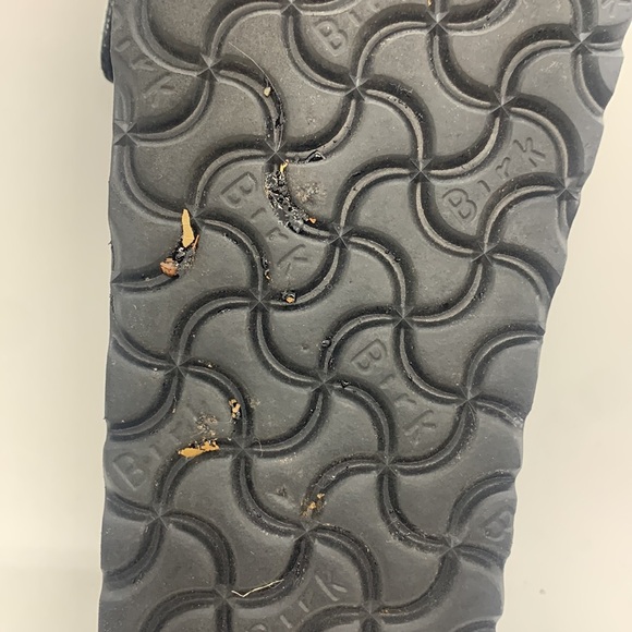 Papillio Birkenstock Arizona Knotted Sandal Black White L8 M6 Platform Chunky - Picture 16 of 16